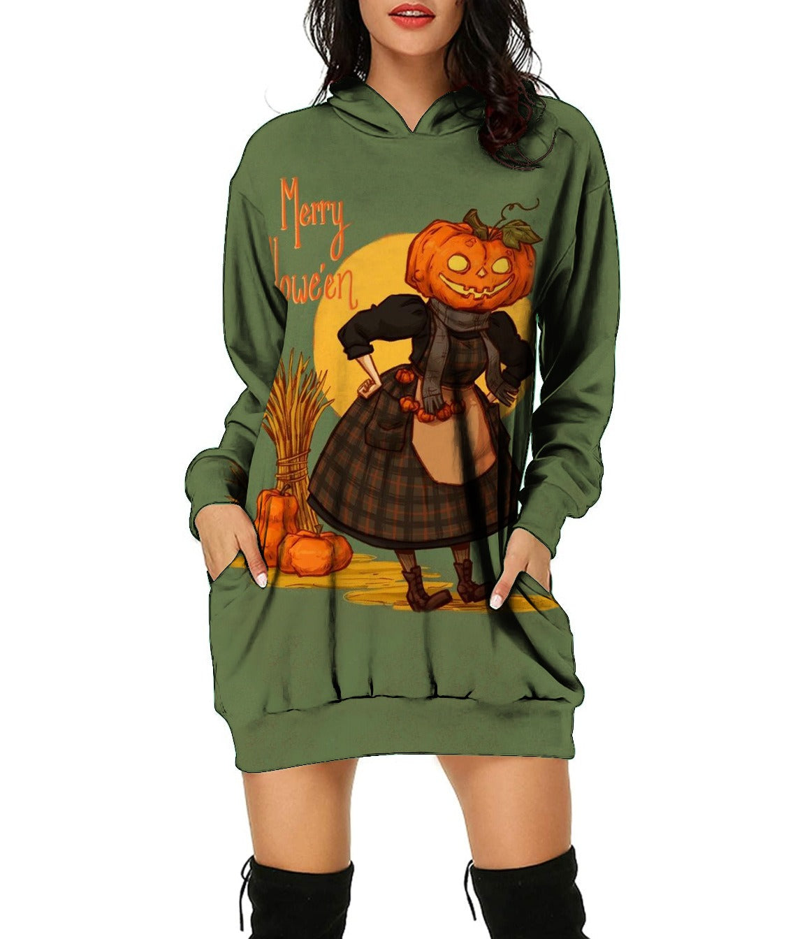 Halloween Hoodie Sweater Dress