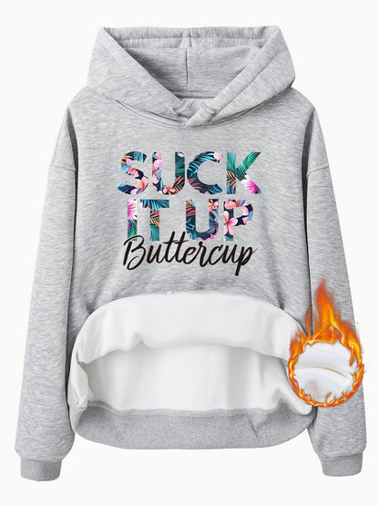 Fleece Lined Hoodie - Suck It Up
