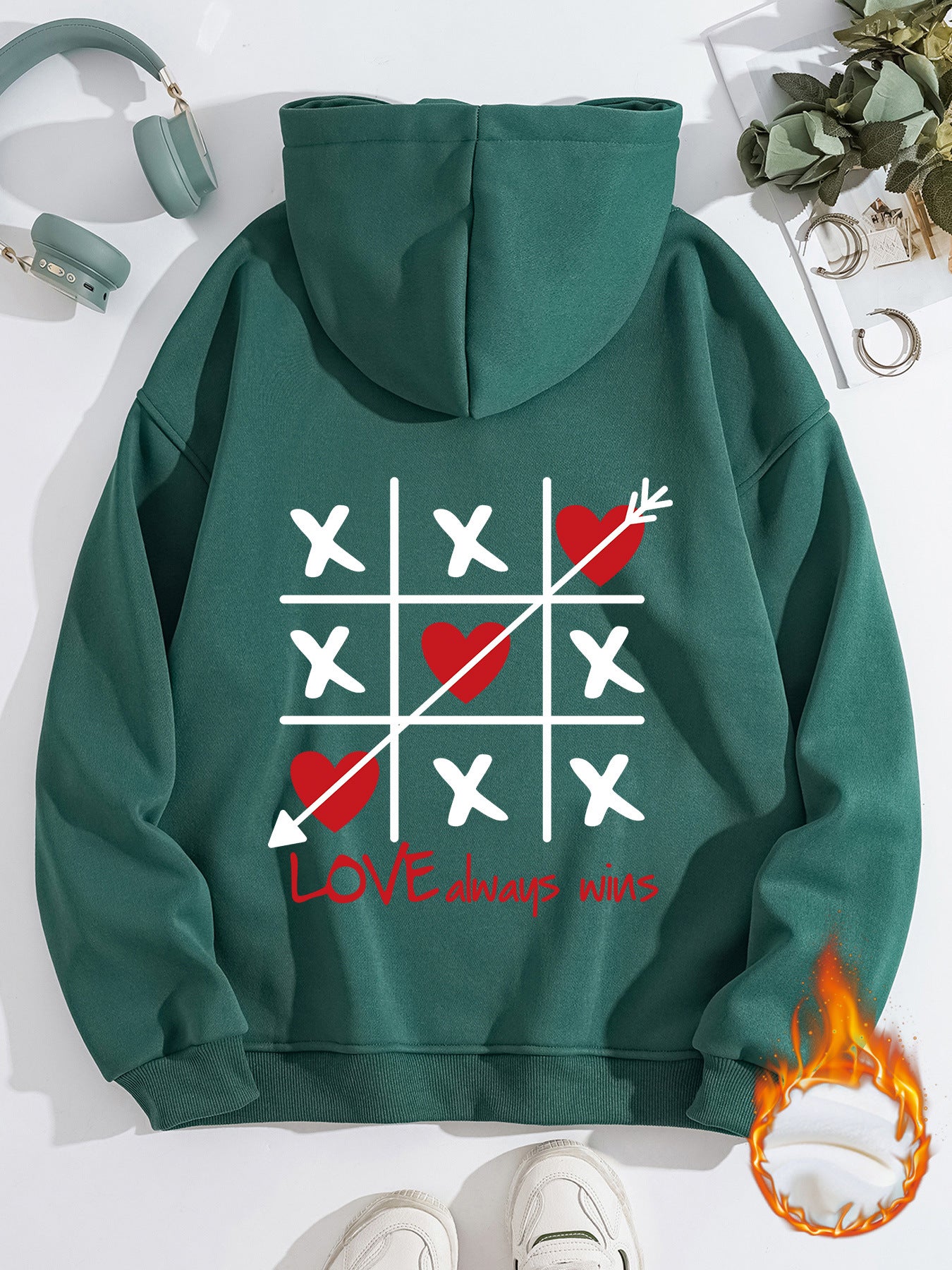 Valentines Inspired Hoodie - Hearts and Kisses