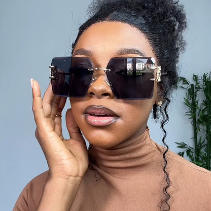 Ladies Square Frameless Sunglasses - various colours