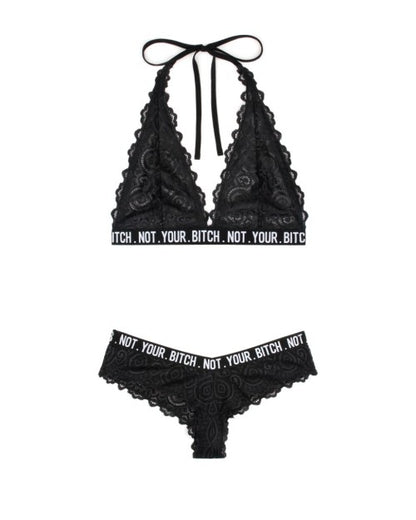 NS - Not Your Bitch Bralette & Cheeky Panty Set - S - XL