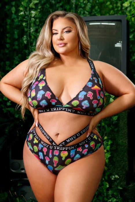 NS - Why U Trippin' Bralette & Panty - Plus Size