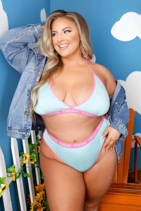 NS - Fresh Halter Bralette & Booty Short - Plus Size