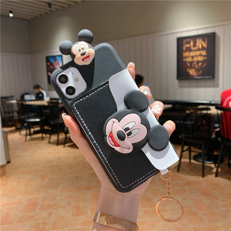 iphone Case - Models 6/7/8 11 - 14 & X - Mickey & Minnie with Coin Purse