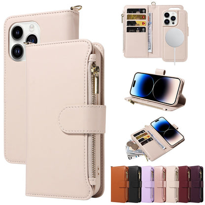 Iphone Case - Fits Various 11 - 15 Models - Includes Card and Coin Holder - various colours