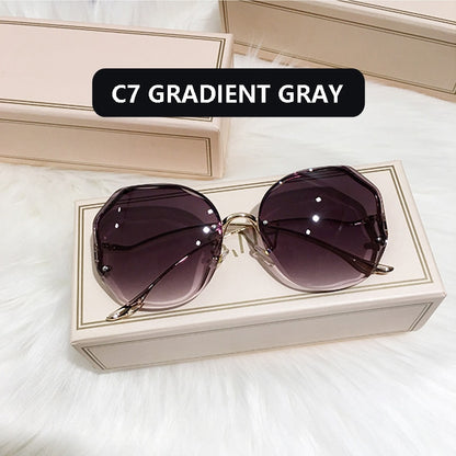 Ladies Frameless Curved Rim Sunglasses - various colours