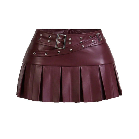 Faux Leather PU Pleated Skirt - Various Colours
