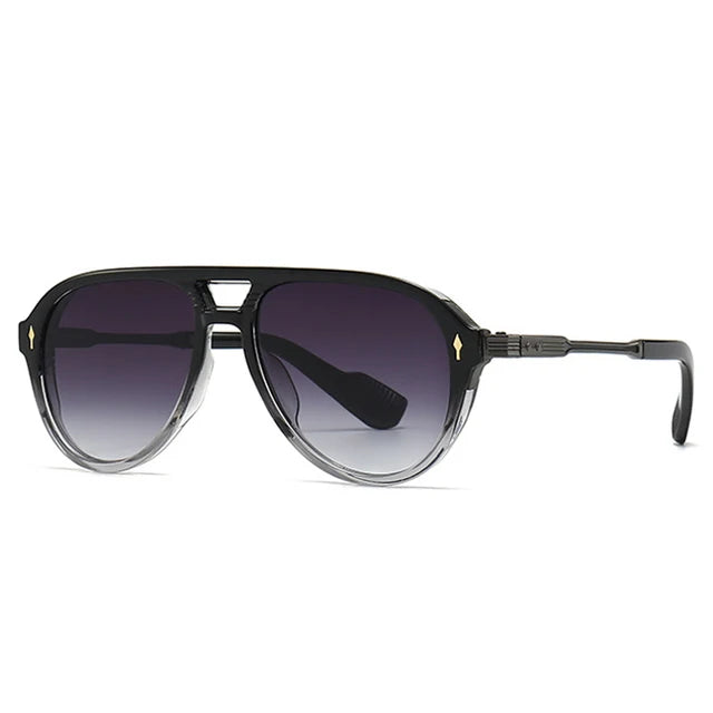 Men's Retro Double Bridge Pilot Sunglasses