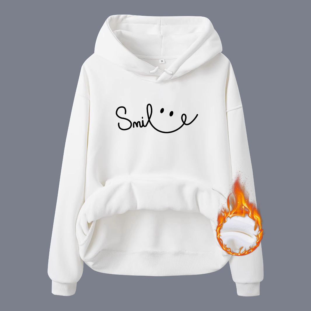 Fleece Lined Hoodie - Smile