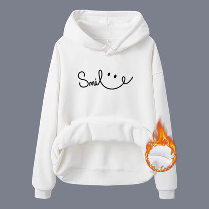 Fleece Lined Hoodie - Smile