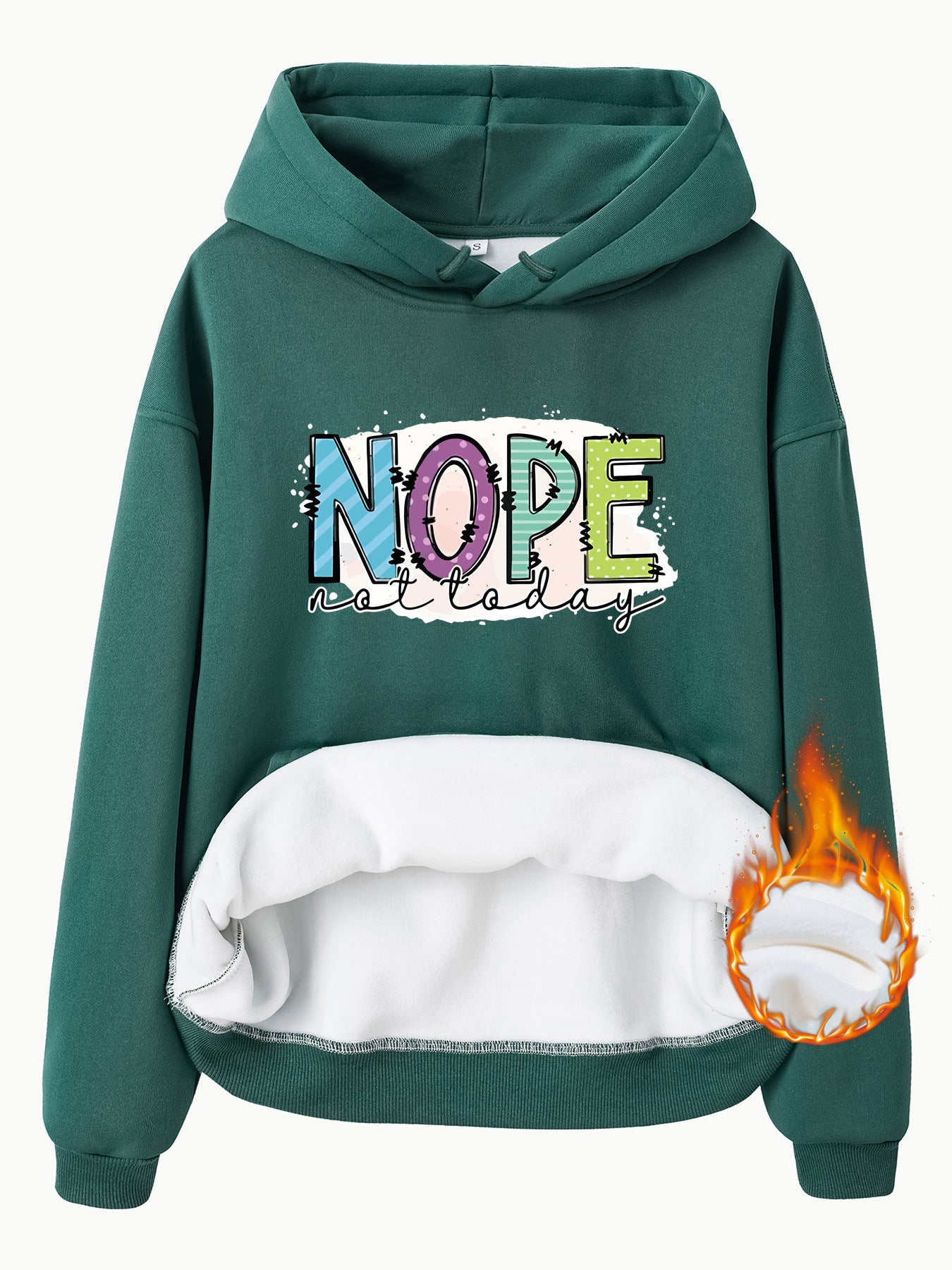 Women's Slogan Hoodie - Nope Not Today
