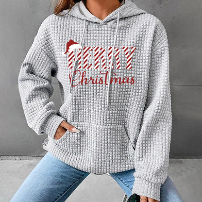 Christmas Hoodie - Waffle - Merry Christmas