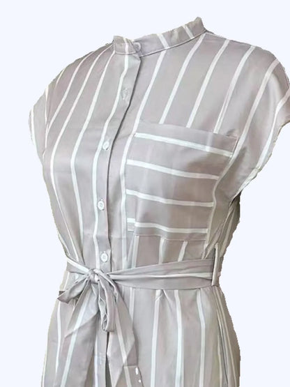 Women's Tie Waist Short Sleeve Dress