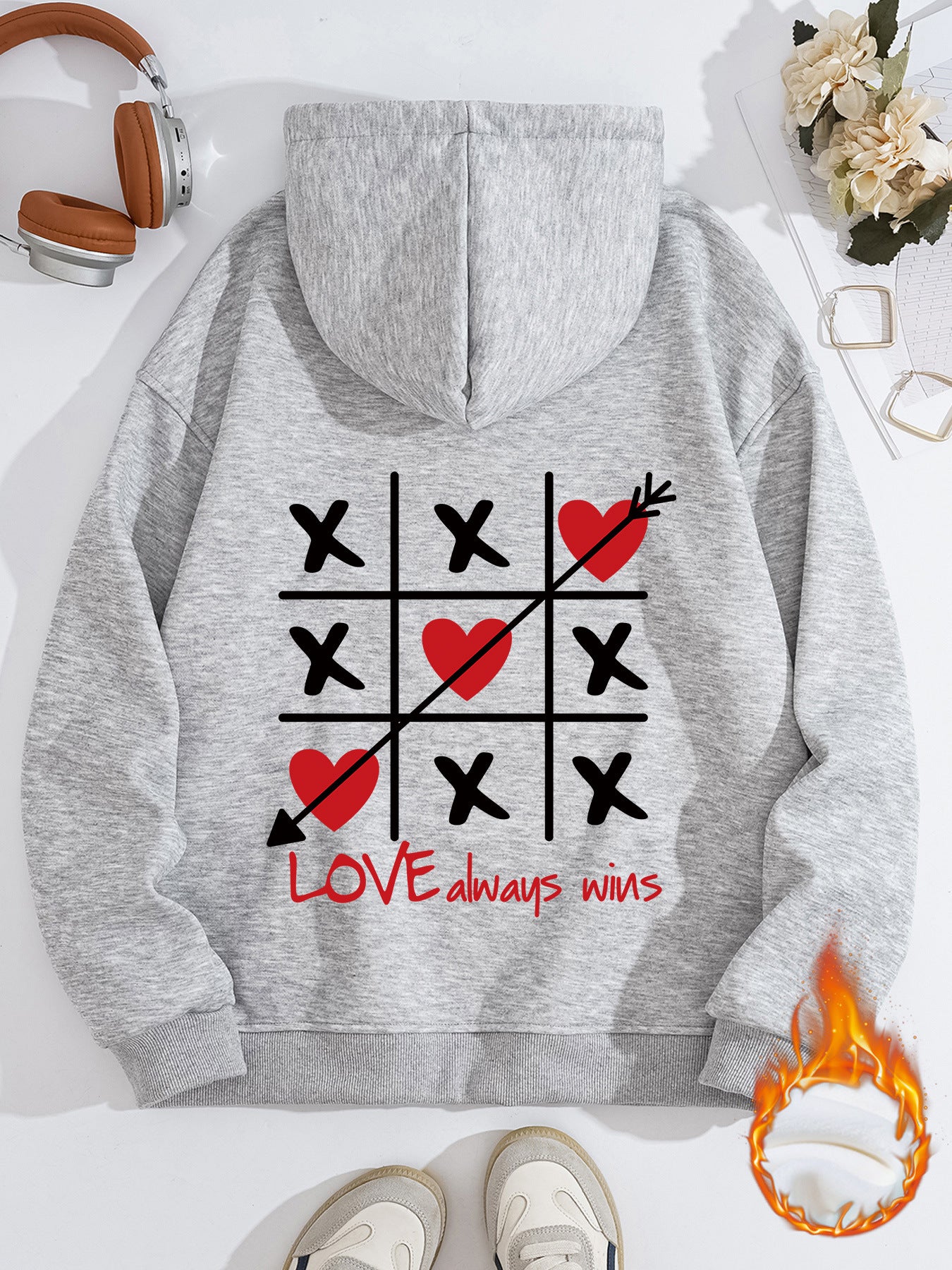 Valentines Inspired Hoodie - Hearts and Kisses