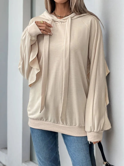 Women's Hoodie - Ruffled Sleeve