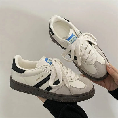 Contrast Round Toe Trainers