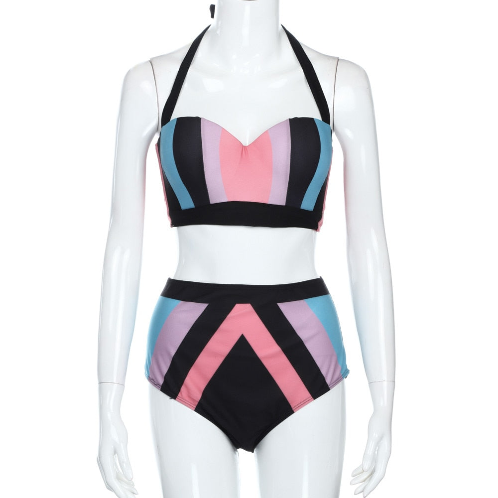Bikini Two Piece Top & High Waist Bottom