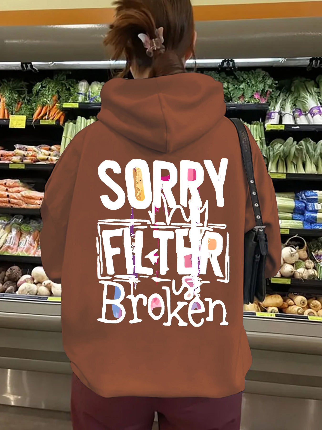 Women's Slogan Hoodie - Filter Broken