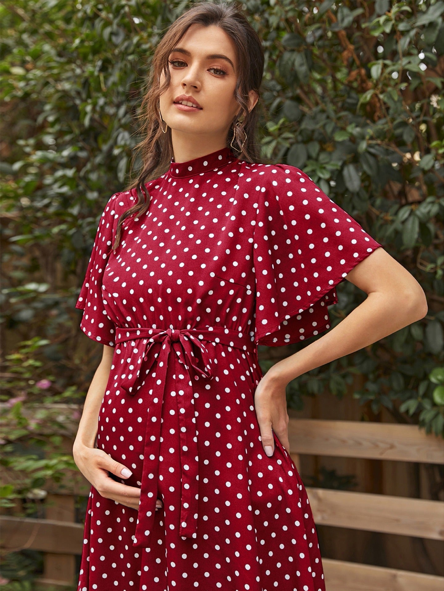 Ladies Polka Dot Maternity Dress  - Mum To Be - Pregnancy