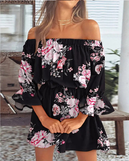 Ladies Summers Dress - Off The Shoulder - Various Colours - up to 3XL