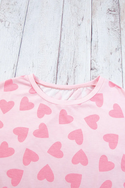 Women's Two Piece Heart Print Long Sleeve Pyjama Set