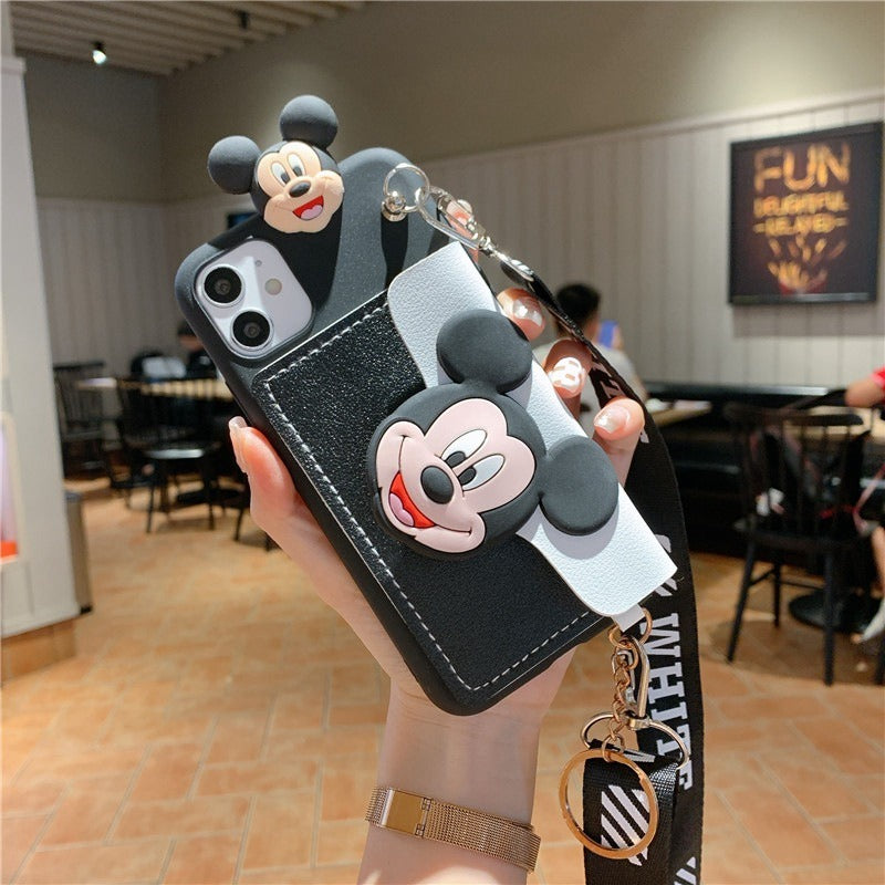 iphone Case - Models 6/7/8 11 - 14 & X - Mickey & Minnie with Coin Purse