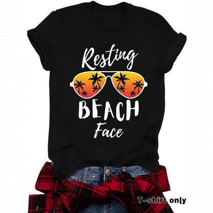 Slogan T Shirt - Resting Beach Face
