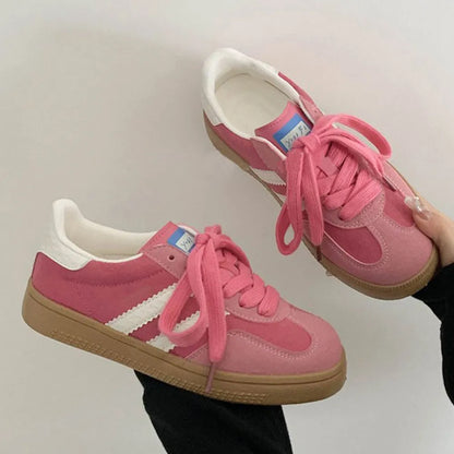 Contrast Round Toe Trainers