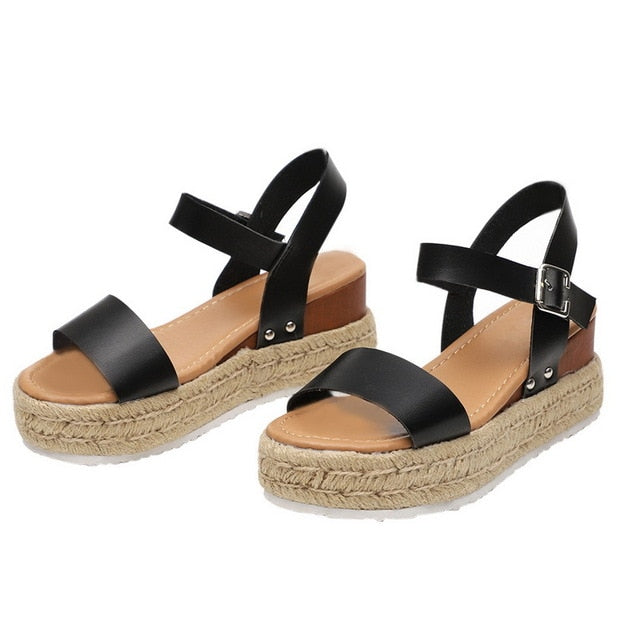 Women's Leopard Print Wedge Sandal