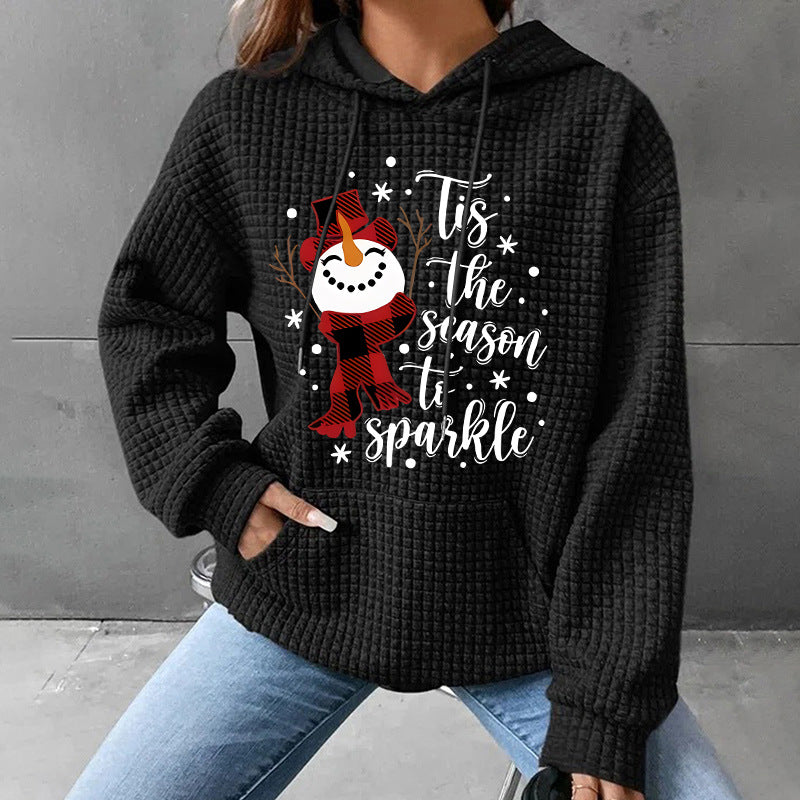 Christmas Hoodie - Waffle - Tis The Season - Various Colours