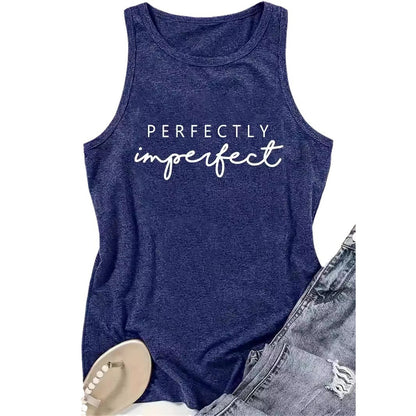 Ladies Slogan Print Vest  - Perfectly Imperfect