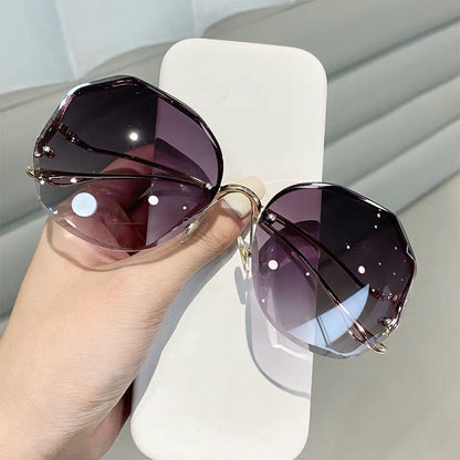Ladies Frameless Curved Rim Sunglasses - various colours