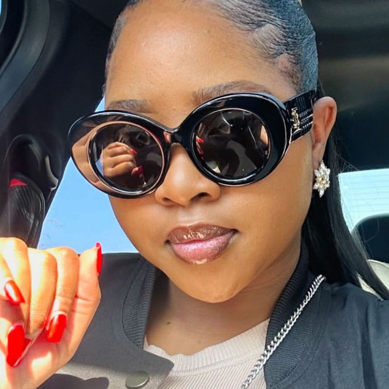 Ladies Large Frame Circular Sunglasses - various colours