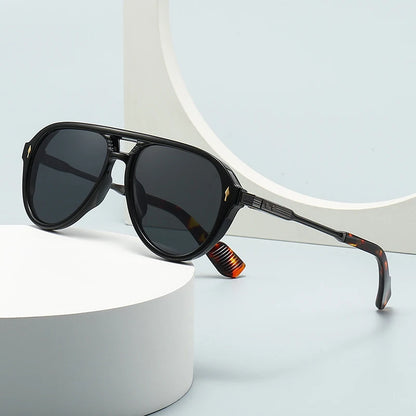 Men's Retro Double Bridge Pilot Sunglasses