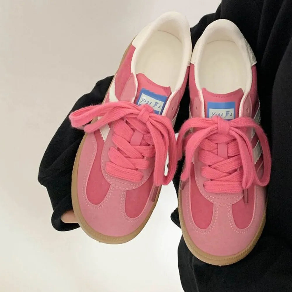 Contrast Round Toe Trainers
