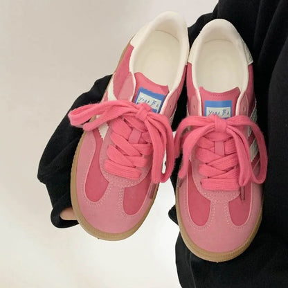 Contrast Round Toe Trainers