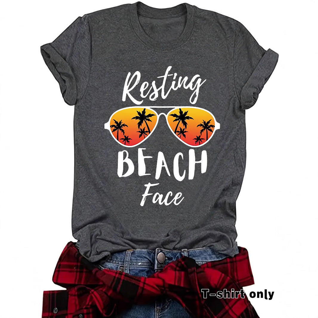 Slogan T Shirt - Resting Beach Face