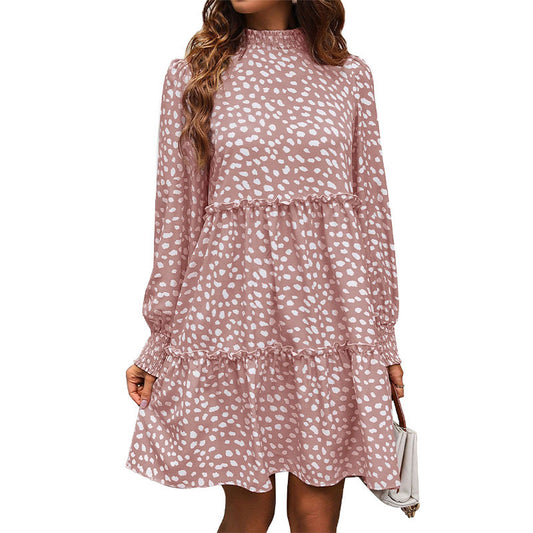 Leopard Print Long Sleeve Dress - Various Colours