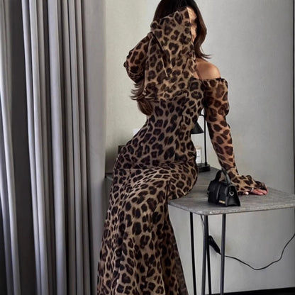 Women's Chiffon Leopard Print Dress