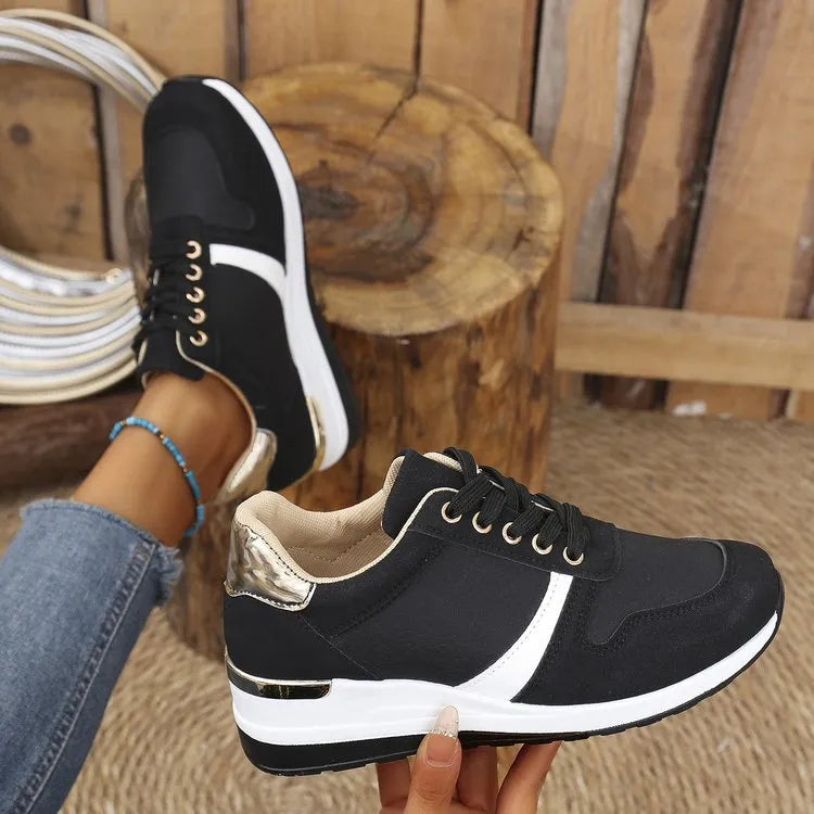 Lace Up Wedge Trainers