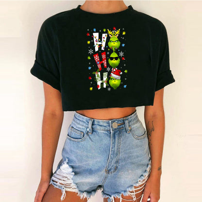 Women's Cropped Christmas T-Shirt - Various Styles