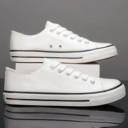 Lace Up Round Toe Canvas Trainer Shoes