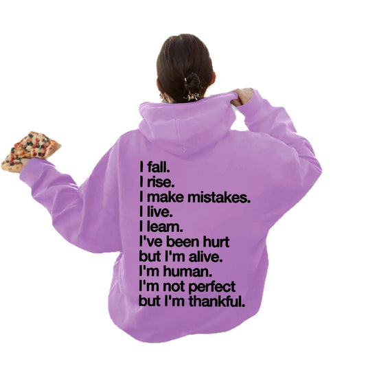 Hoodie - Not Perfect But Thankful - Various Colours