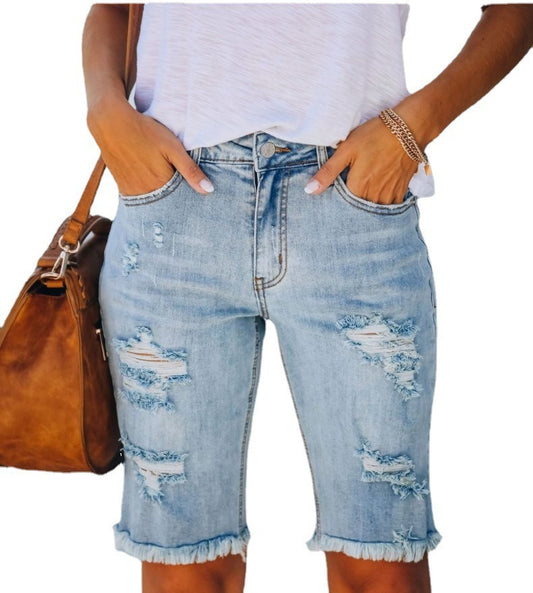 Women's Denim Ripped Shorts