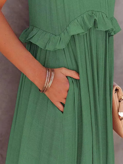 Women's Ruffled Tiered Maxi Dress - various colours