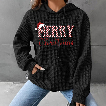 Christmas Hoodie - Waffle - Merry Christmas