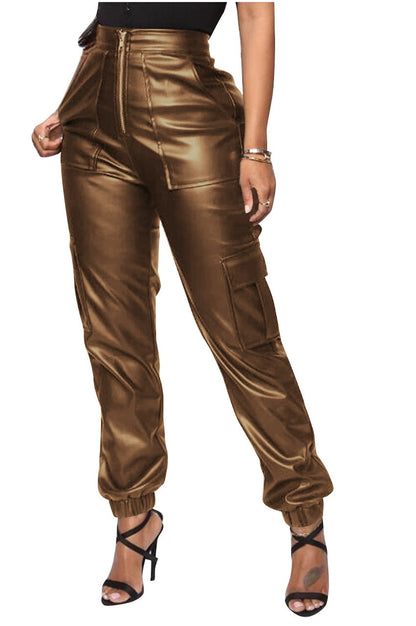 Women's Leather Effect PU Trousers - Various Colours