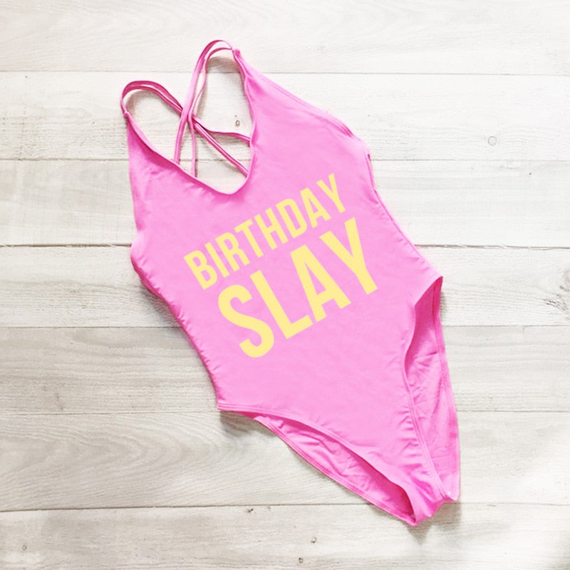 BIRTHDAY SLAY Swimsuit - various colours