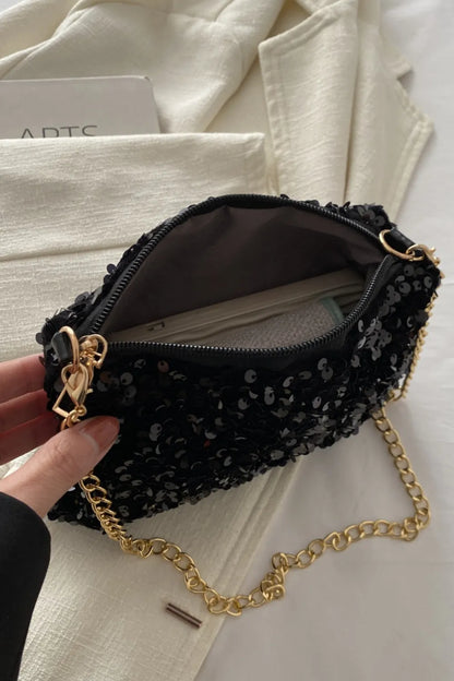 Sequin Removable Strap Shoulder Bag - various colours