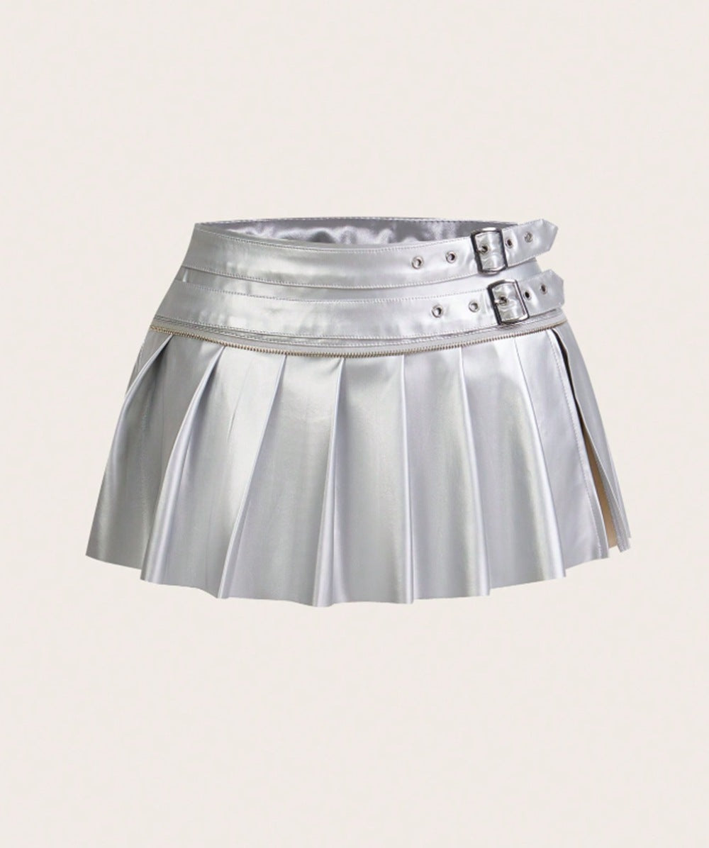 Faux Leather PU Pleated Skirt - Various Colours
